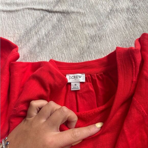 J. Crew Red eyelet long Sleeve Blouse - Picture 3 of 4